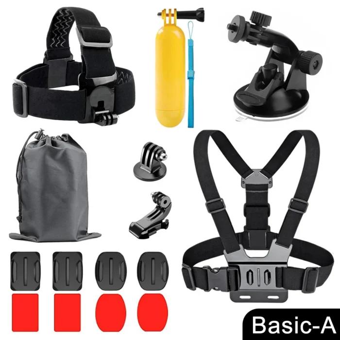 ORBMART pour GoPro ensemble d’accessoires pour Go Pro Hero 13 12 11 10 9 8 7 6 5 4 support noir pour DJI Insta360 pour caméra d’action Sjcam