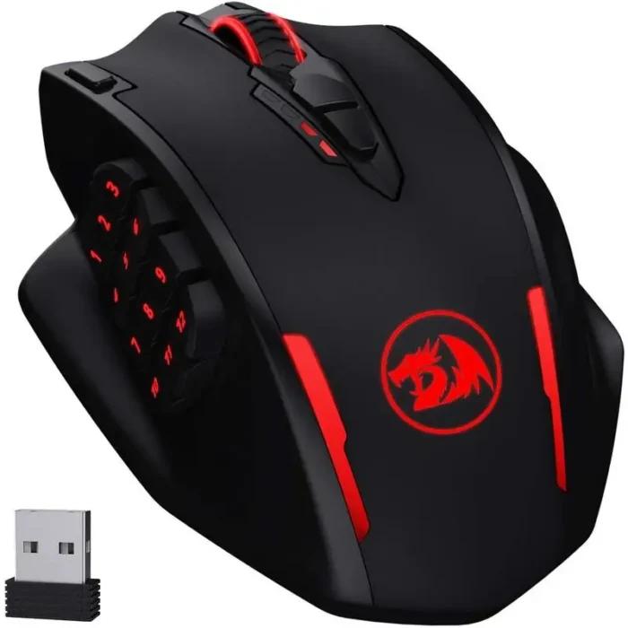 Redragon M913 Gaming 16000 DPI filaire 2.4Ghz souris de joueur optique rvb sans fil 16 boutons programmables, souris noir/blanc