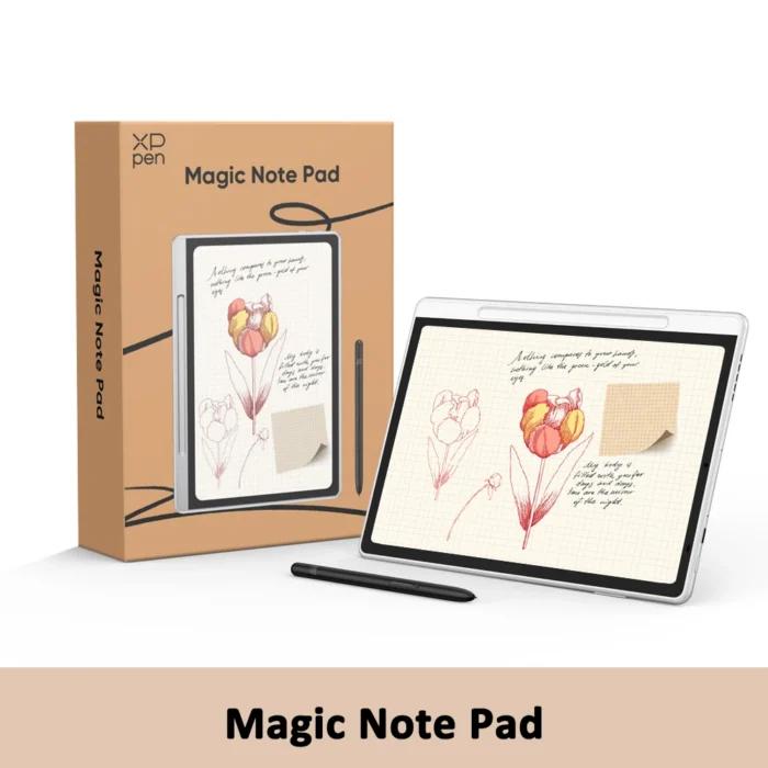 Tablette graphique XPPen Magic Note Pad Android 14 blanche, bloc-notes numérique professionnel, lecteur de livres électroniques 3-en-1 avec papier couleur