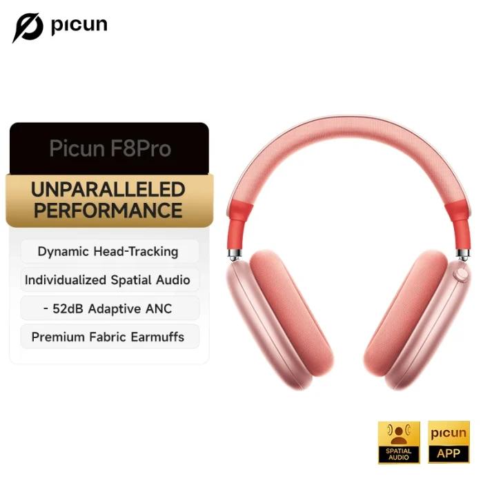 Picun F8 Pro ANC casque sans fil suivi de la tête Audio spatial 3D-52dB ANC HIFI Bluetooth casque ENC HD micro application à faible latence