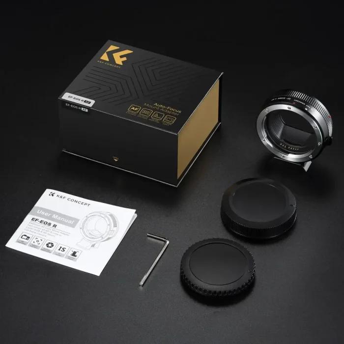 Adaptateur de monture d’objectif autofocus K&F CONCEPT EF vers EOS R pour objectifs Canon EF EF-S vers appareils photo Canon EOS R/RF R3 R6 R50