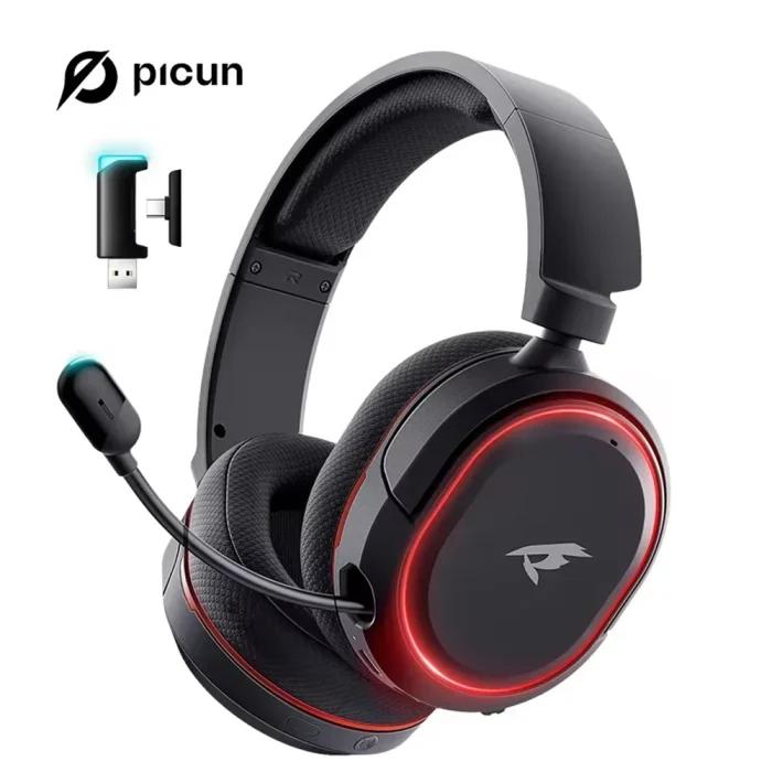 Picun G2 2.4 GHz Bluetooth casque de jeu sans fil pour PC PS4 PS5 commutateur de téléphone 5ms faible latence 7.1 Surround casque filaire ENC micro