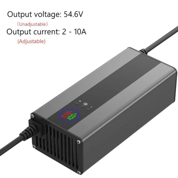 Voltage Curren réglable 24V 48V 72V 60V 54.6V Li-ion Lifepo4 chargeur de batterie au Lithium 10A 15A 20A Charge rapide 13S 16S 20S pièces