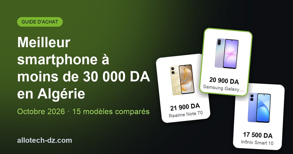 Meilleur smartphone à moins de 30 000 DA en Algérie (octobre 2026)