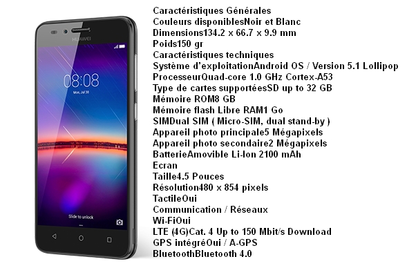 caracteristique huawei