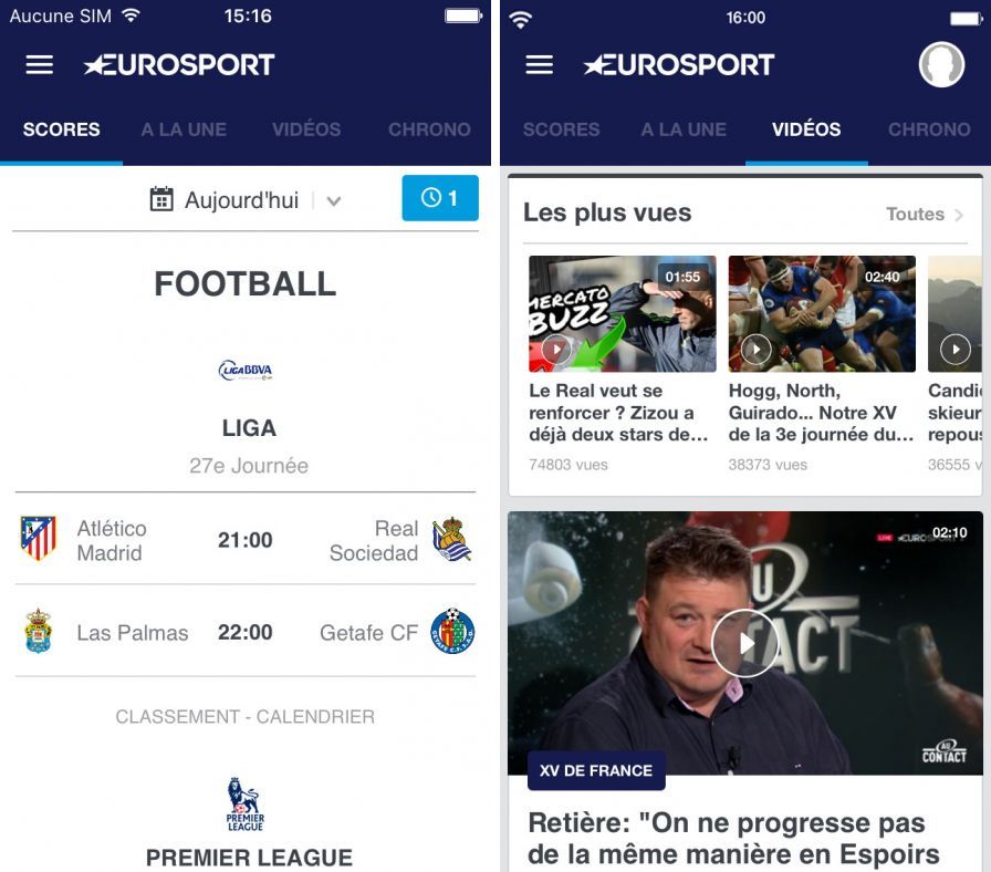 eurosport toutes les news spor 1 iphone ipad