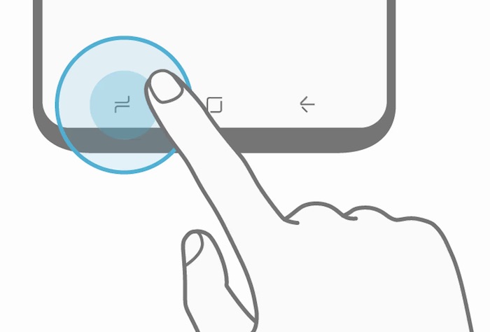 Galaxy S8 Schema Boutons Virtuels