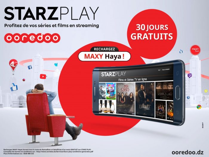 Ooredoo offre un abonnement d27un mois gratuit sur STARZ PLAY