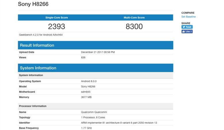 Sony H8266 benchmark compressor