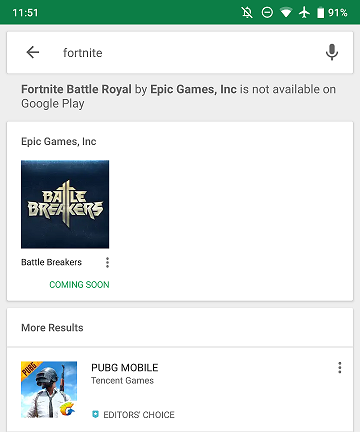 Fortnite playstore