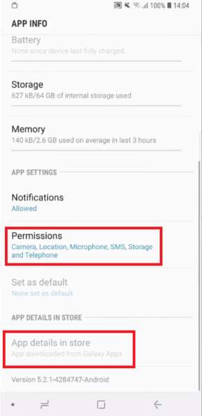 app permission