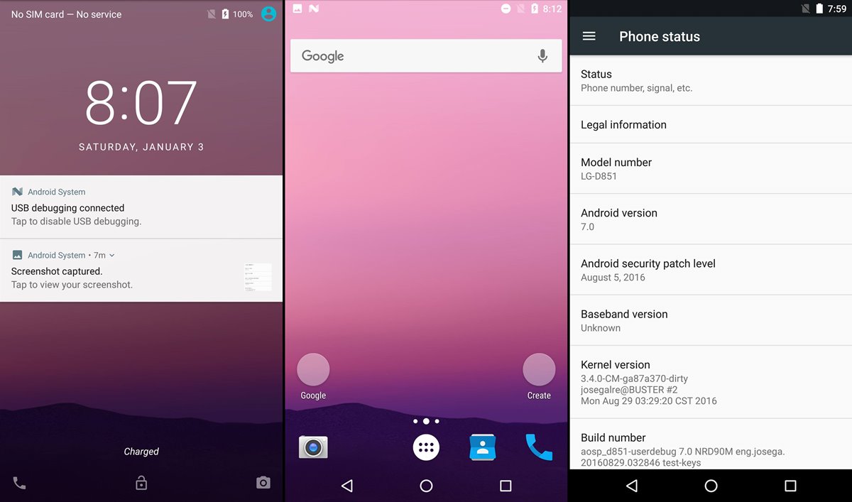 T Mobile G3 Nougat AOSP ROM 1