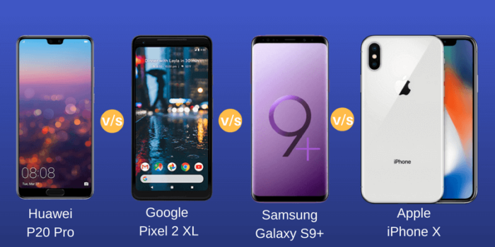 Spec Showdown Huawei P20 Pro vs Google Pixel 2 XL vs Samsung Galaxy S9 vs Apple iPhone X 1