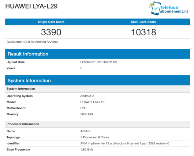 benchmark kirin 980