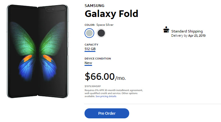 galaxy fold pre commande