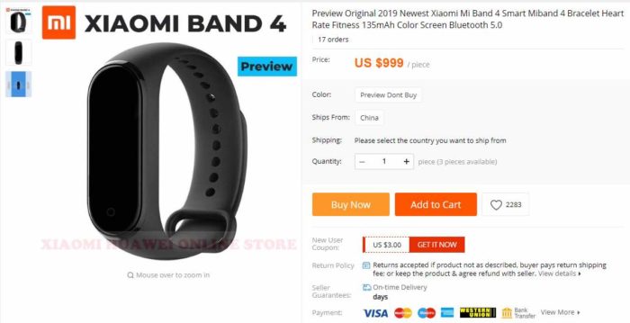 Mi Band 4 precommande