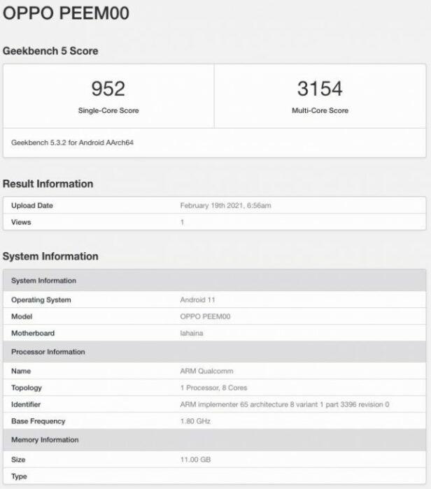 Oppo Find X3 Pro sur Geekbench