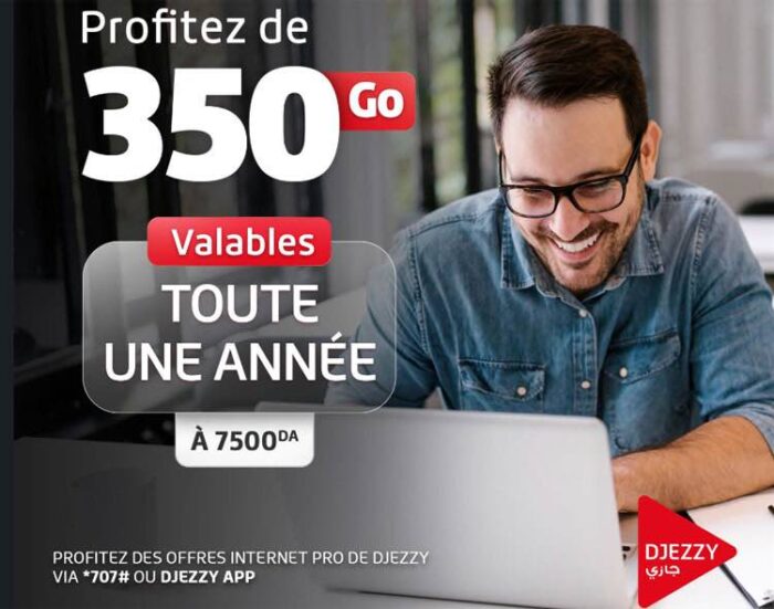 Djezzy internet pro 350go 7500